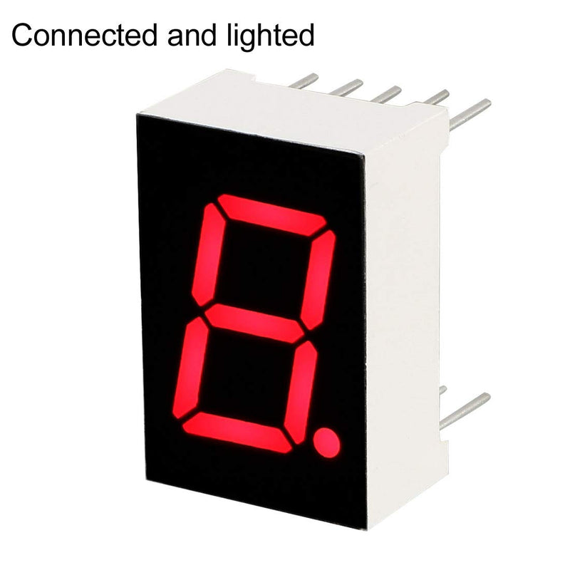 uxcell Common Cathode 10 Pin 1 Bit 7 Segment 1.1 x 0.79 x 0.35 Inch 0.55" Red LED Display Digital Tube 10pcs