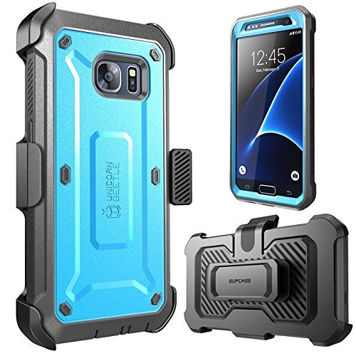 SUPCASE Unicorn Beetle Pro Series Case Designed for Galaxy S7, with Built-In Screen Protector Full-body Rugged Holster Case for Samsung Galaxy S7 (2016 Release) (Blue/Black) (Blue/Black)