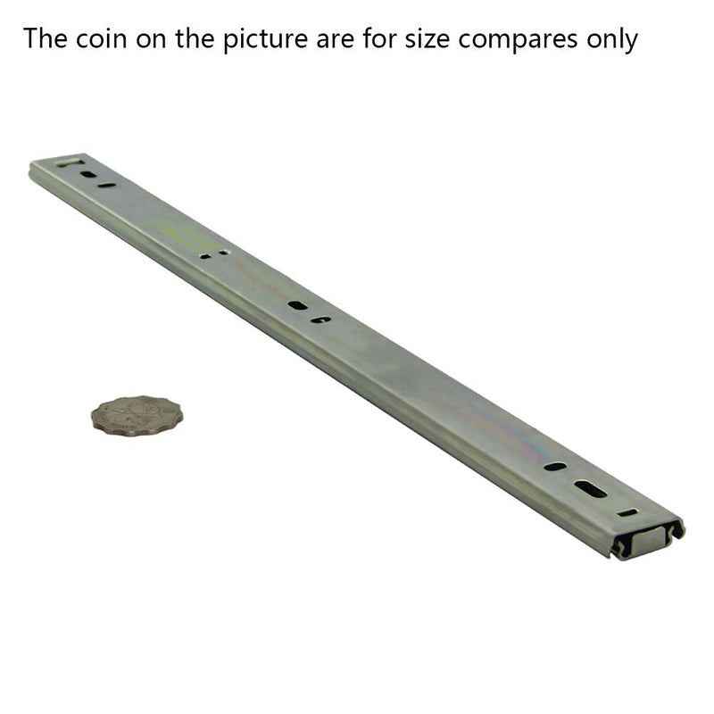 MroMax 16Inch Drawer Slides, 302mm Pull Out Length Ball Bearing Slide Track Rail 1.06Inch Wide 55lb Capacity Silver Tone 1 Pair