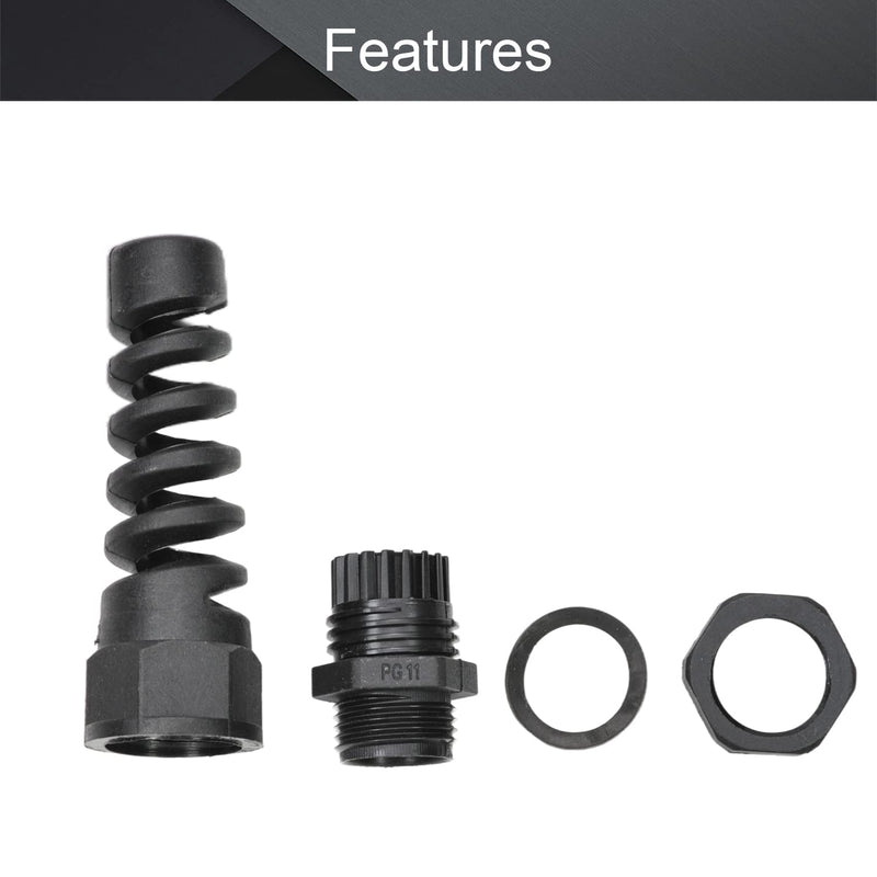 Fielect 25Pcs Cable Glands PG7 PG9 PG11 PG13.5 PG16 Waterproof IP68 Cable Gland Strain Relief Cable Connector Nylon Joint Adjustable Locknut 25pcs PG Kit