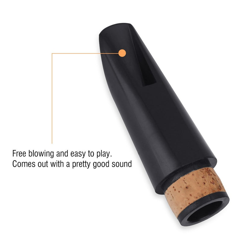 Vbestlife Black Clarinet Mouthpiece with Clear Tone ABS Cork for Clarinets Instrument Accessories