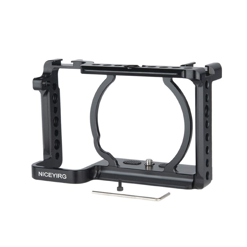 NICEYRIG Camera Cage for Sony A6600 with 1/4 & 3/8 ARRI Locating Holes, NATO Rail and Cold Shoe - 340