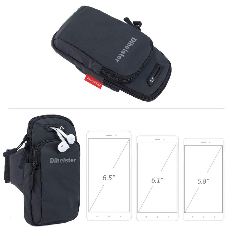 Dibeister sport arm bag (L / 20) is a reflective, waterproof and sweat proof adjustable arm strap, suitable for iPhone, Samsung, LG and other mobile phones. For mobile phones up to 6.5 inches in size. Black