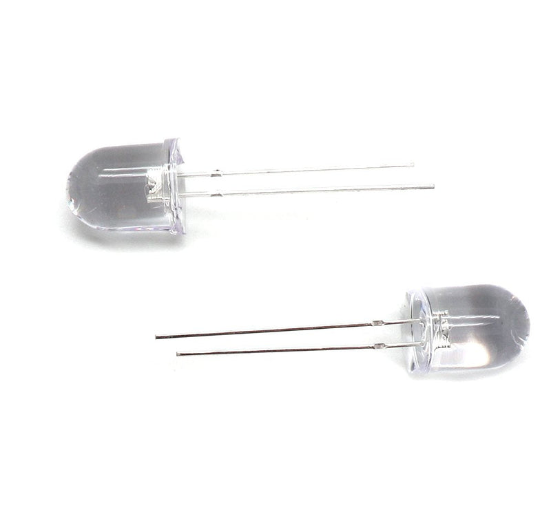 Xiaoyztan 100 Pcs 10mm/0.39'' Blue Light Clear Bright LED Lamps Light Emitting Diffused Diodes