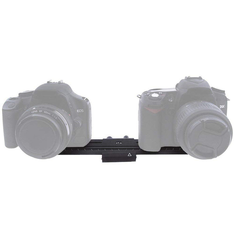 EXMAX 26cm/10.2in 2 Way Macro Shot Focusing Focus Rail Slider 1/4" Quick Screw Release Mount Camera Flash Support Plate with Standard 1/4" Screw