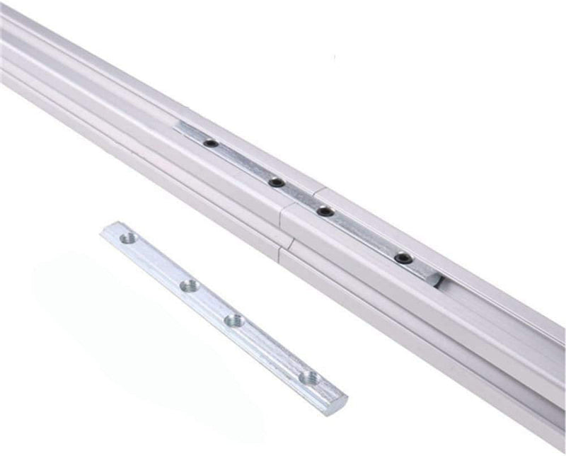 MroMax 30 Series Linear Connector 7.09" x 0.63" x 0.24" (L x W x T) Carbon Steel Galvanized Silver Straight Piece Connection Part 4PCS