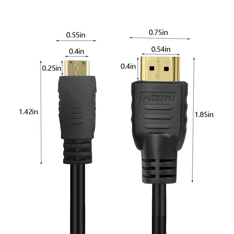 Copeak Full HDMI to Mini HDMI Male Cable Coiled High Speed HDMI to Mini HDMI Cable 11.8"/30cm High Speed Support 1080p Ethernet & Audio Return 30cm
