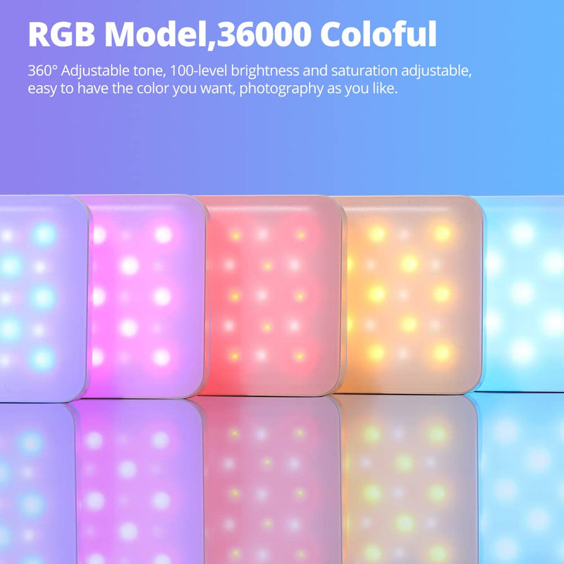 [AUSTRALIA] - AMBITFUL A3 Full Color RGB LED Mini Light, Built-in FX Effects,350LX(0.5M,5500K) RA/95 TLCI/97,2800-6800K LED Video Light Panel with Mobile APP Control (White) White 