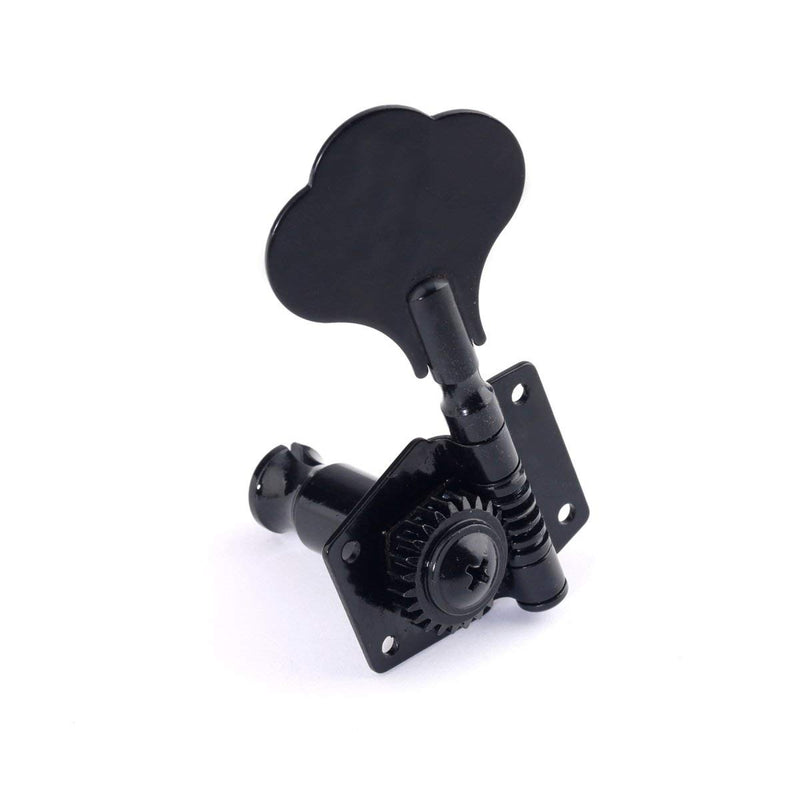 Musiclily 2R2L Bass Vintage Open Gear Tuner Tuning Keys Pegs Machine Head for Fender Precison Jazz PB JB Bass Guitar Replacement,Black Black