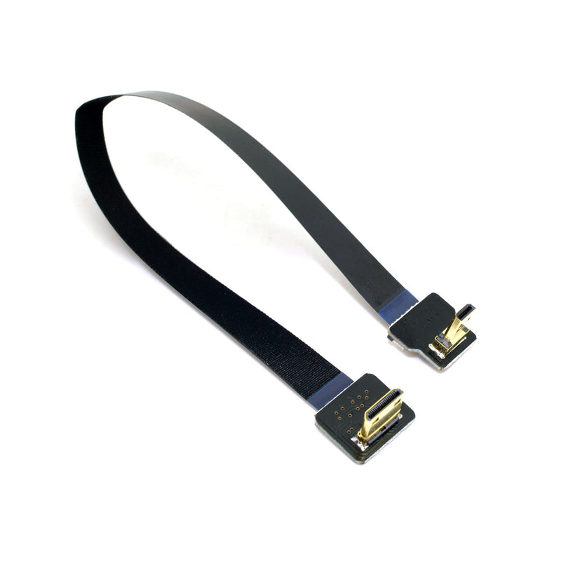 Cablecc 90 Degree Down Angled FPV Micro HDMI Male to Mini HDMI FPC Flat Cable 50cm for GOPRO Multicopter Aerial Photography