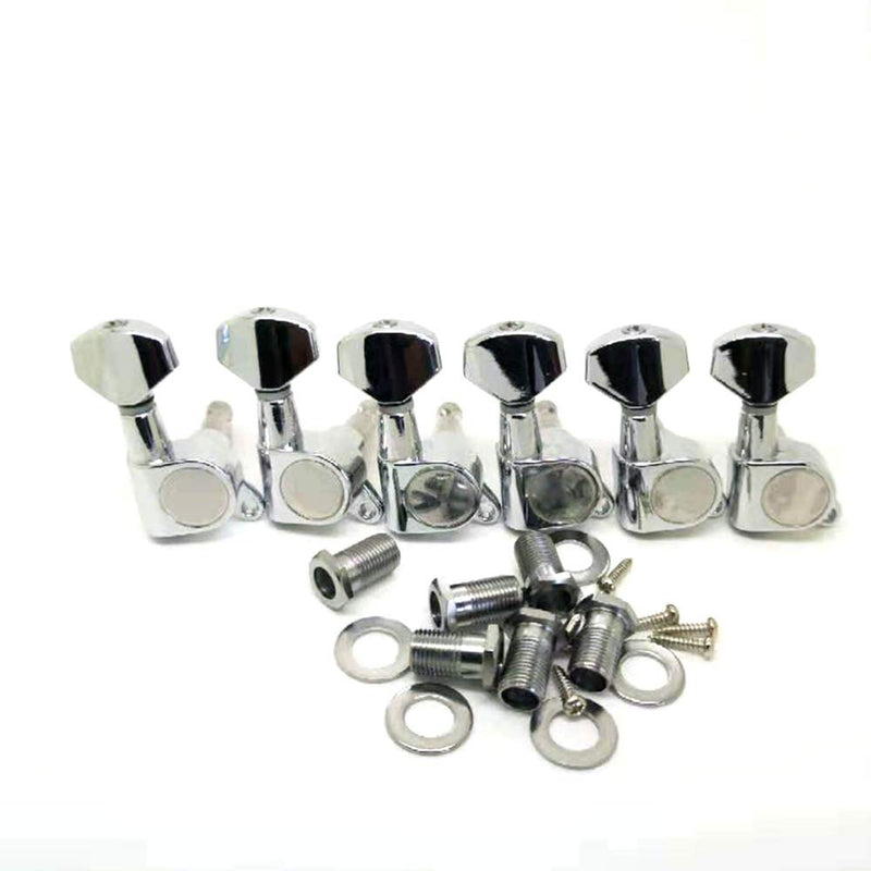 JIN HO 6 in-line 6R Guitar Tuning Peg Tuners Machine Heads For Fender Stratocaster Start tele Style Guitar Chrome J07