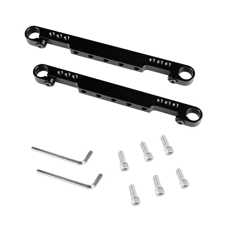 CAMVATE 200mm Aluminum Bar with 15mm Rod Adapter for DIY Camera/Monitor Cage Rig (2 Pieces)