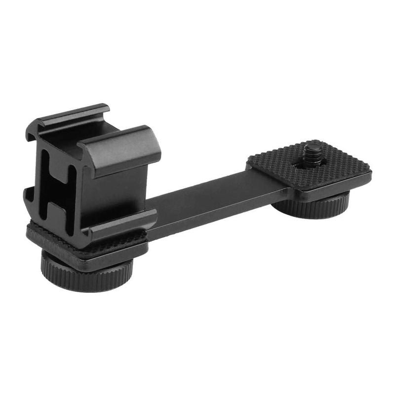 Triple Cold Shoe Mount Gimbal Extension Bracket,Universal Mic Stand and Light Mount Plate Adapter for Zhiyun Smooth 4/Smooth Q/DJI OSMO Mobile 2/Feiyu Vimble 2 Gimbal Stabilizer Accessories
