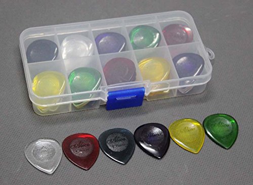 40pcs Durable Clear Large Size Bass Rock Heavy Metal Guitar Picks Plectrum 1.0/2.0/3.0 mm + 10 Grid Case