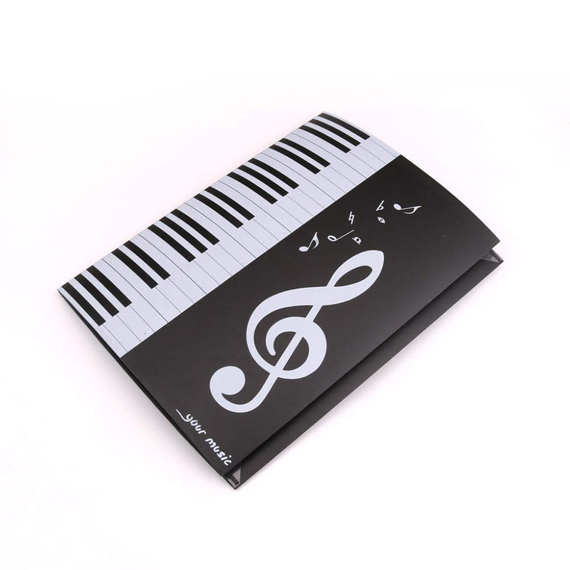 Piano Music Score Folder, A4 Music Sheet Folder, 6 Pages Expanded File Folder, PVC Music Paper Display, Folding Document Paper Folder Music Display, 2pcs