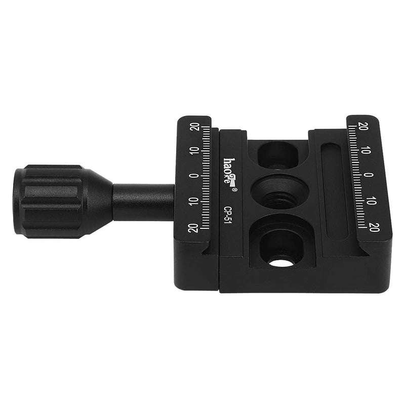 Haoge CP-51L 50mm Screw Knob Clamp Adapter Mount with Long Arm for Quick Release QR Plate Camera Tripod Ballhead Monopod Ball Head Fit Arca Swiss