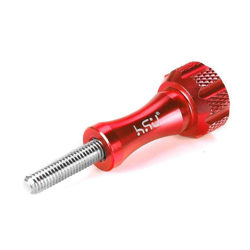 HSU Aluminum Alloy Metal GoPro Tripod/Monopod Mount with Aluminum Thumbscrew for GoPro Hero 10, 9, 8, 7, 6, 5, 4, 3+, 3, 2, 1 HD, AKASO Campark and Other Action Cameras (Red) Monopod Mount + Thumbscrew (Red)