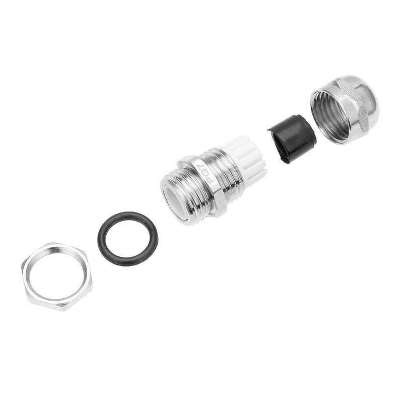 uxcell Cable Gland PG7 Metal Waterproof Cable Glands Joints Adjustable Connector for 3-6.5mm Dia Cable, Pack of 10