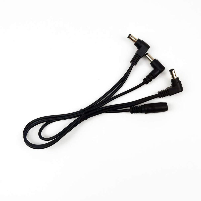 Pigtone 1 to 3 Way Daisy Chain Cable Guitar Effect Pedal Power Supply Splitter Cable Adapter Power Cable Black 1to3 way cable