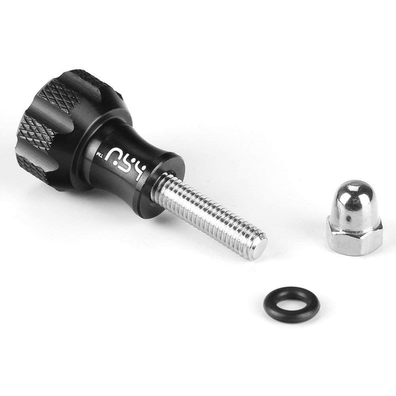 HSU Aluminum Thumbscrew Set + Wrench for Gopro Session,Hero 10, 9, (2018),Hero 8/7/6/5/4/3+/3/2/1, AKASO Campark and Other Action Cameras (Black,3Pcs) Thumbscrew Set + Wrench(Black)