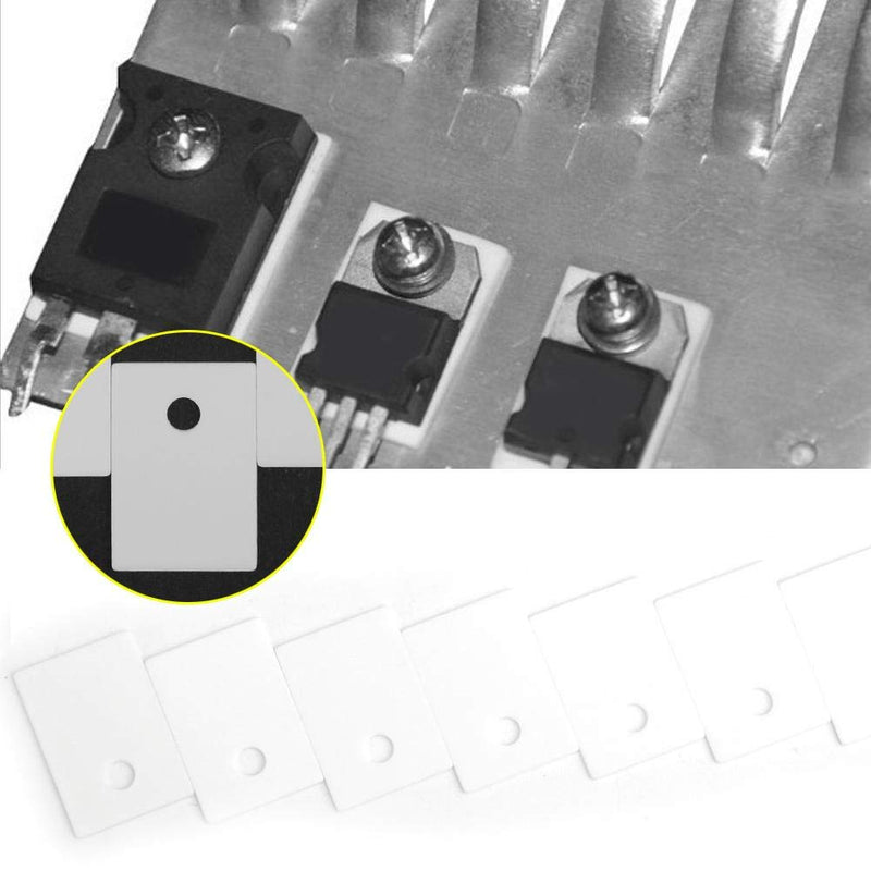100PCS TO-220 Alumina Ceramic Sheet Cooling Pad Insulating Sheet 3.2mm Hole for MOS Transistor IGBT, 14x20x1mm