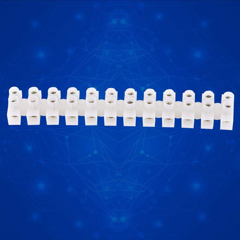 [AUSTRALIA] - Dual Row Screw Terminals Electric Barrier 360V 10A Screw Terminal Block 12-Terminal Strip Block 10 mm 2 Wire 