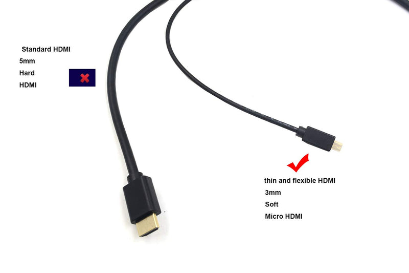 Duttek Micro HDMI to HDMI Cable, HDMI to Micro HDMI Cable, Extreme Slim Micro HDMI Male to HDMI Male Cable Support 1080P, 4K, 3D for GoPro Hero 8/7 Black,Sony A6500/A7,Canon Camera,etc(1M/3.3Feet) 1M/3.3 Feet