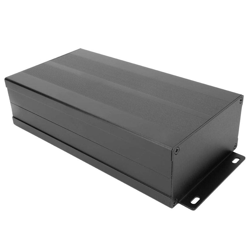 55x106x200mm Enclosure Electronic DIY Circuit Board Project Aluminum Box Cooling Case Aluminum Alloy Box Split Type Black Sand Silver Electrical Boxes (Sand Black with Bending Plate)
