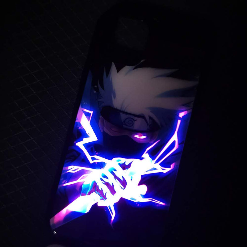 Ninja K Call Led Flash Luminescent Glass case for iPhone 12 Pro Max, Anime Comic Theme Case Anti-Scratch Mobile Phone Glass Cover (Ninja K, iPhone 12 Pro Max) Ninja K