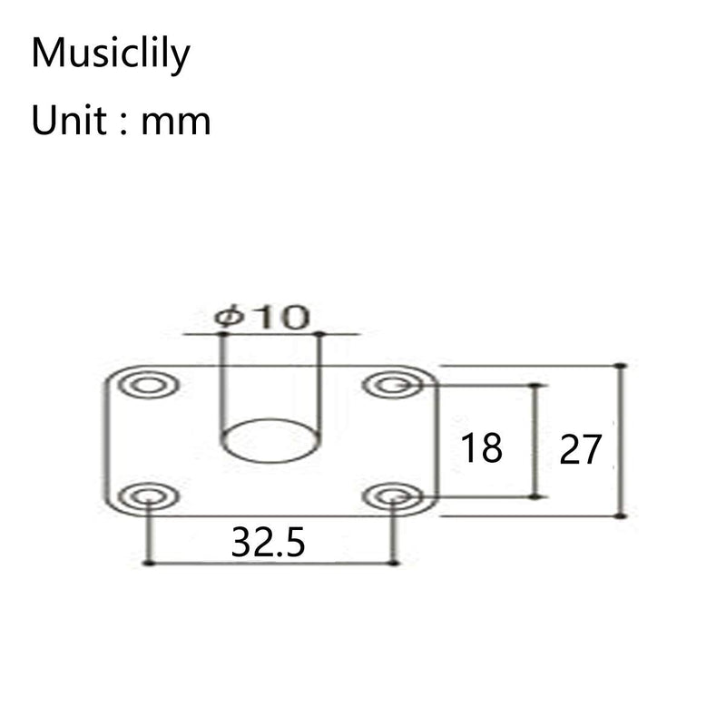 Musiclily Pro Plastic Curved Jack Plate Rectangular Jackplates for Electric Guitar, Black (Set of 2)