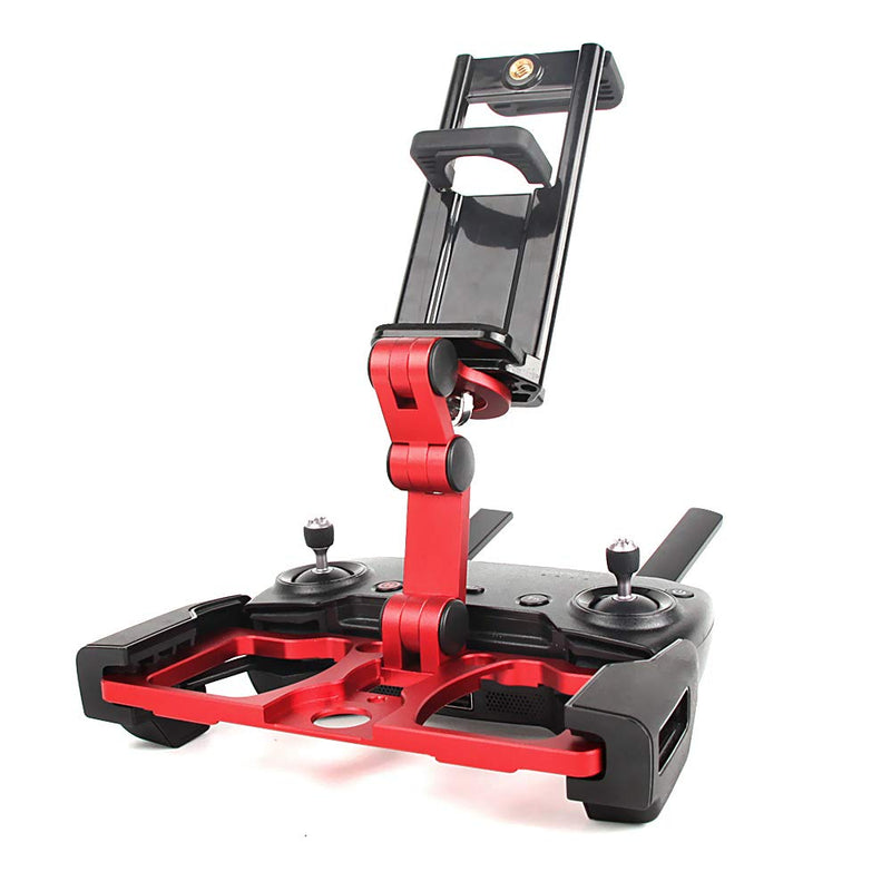 RC GearPro Foldable Aluminum Alloy Remote Control Monitor Holder Phone Tablet Monitor Screen Holder Bracket Mount Clip for Mavic PRO/Mavic AIR/Mavic Air 2/Spark CrystalSky Monitor (red)