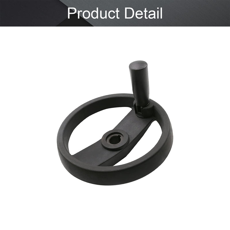 Othmro 1Pcs Hand Wheel 16mm Center Hole Diameter 160mm Handwheel Diameter Black 2 Spoked Lathe Handwheel Round Three Hand Wheel with Revolving Handle for Lathe Milling Machine Grinders 1pcs 16 160mm