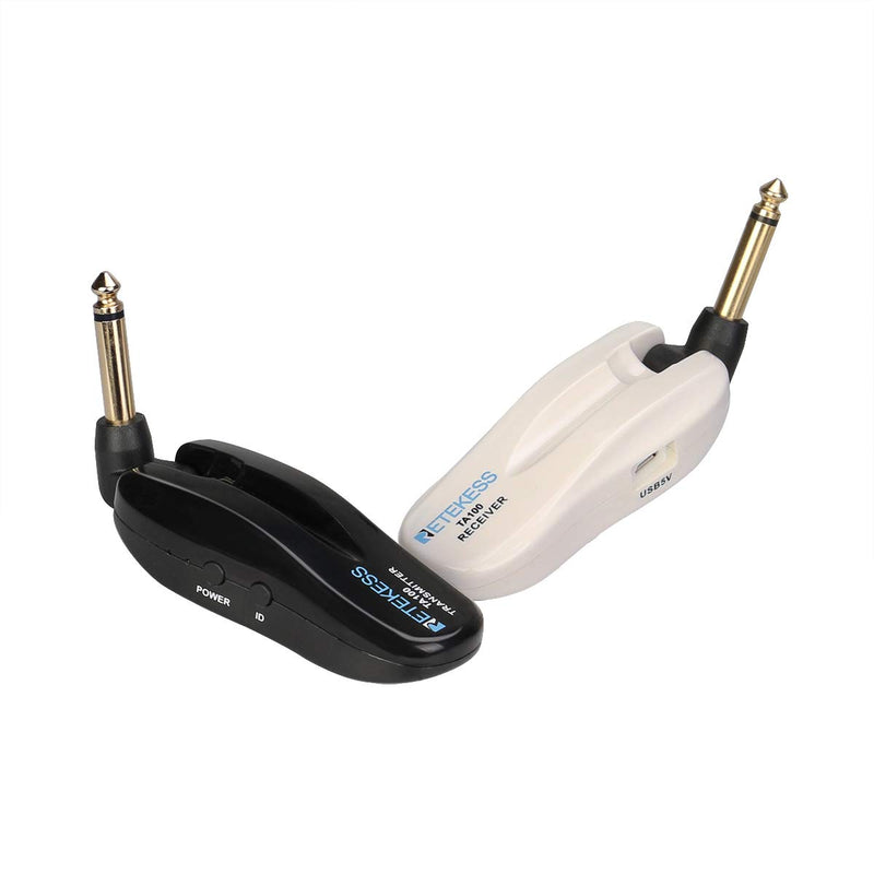 Retekess TA100 5.8GHz Wireless Guitar System Rechargeable Audio Digital Transmitter Receiver for Electric Guitar Bass(1 Transmitter and 1 Receiver)