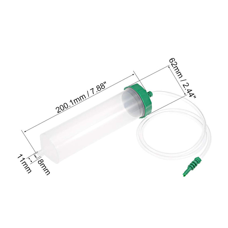 uxcell Air Tubing Glue Dispenser Syringes 300cc Clear w Adapter for Industrial, 2 Pcs (Plastic Cover)