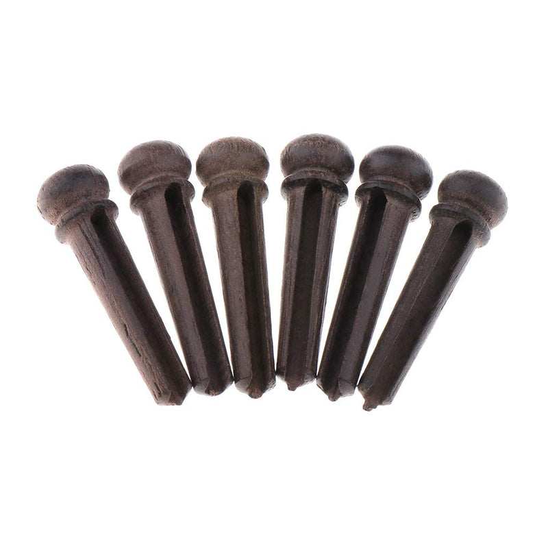 [AUSTRALIA] - Alnicov Guitar Bridge Pins 6pcs Rosewood Pins with 2.0mm Pearl Shell Dot Guitar Pressure String Nails Pin Replacement and Accessories Guitar Parts Pack of 6 Pieces 