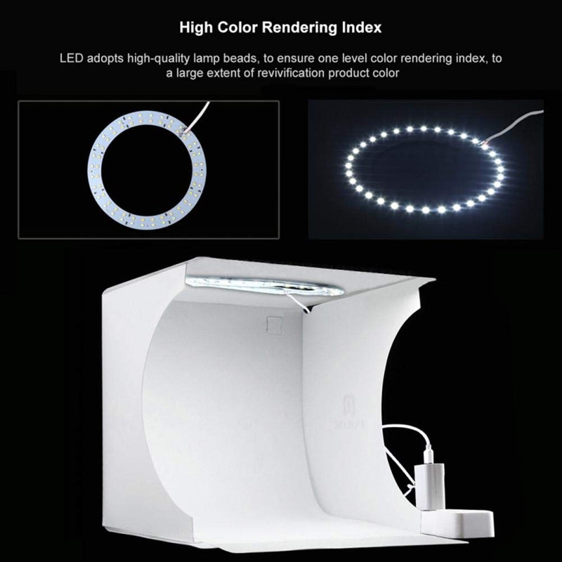 Portable Foldable Photo Studio, LED Ring Light Highlight Portable Studio Kit Photo Light Box Photostudio Portable Shooting Tent for Small-Scale Photography