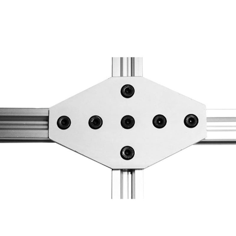 MroMax 3 Pcs Aluminum Alloy Outside Joining Plate 3.94" x 2.36" x 0.16" (L x W x T) with 7Hole Joint Bracket Silver