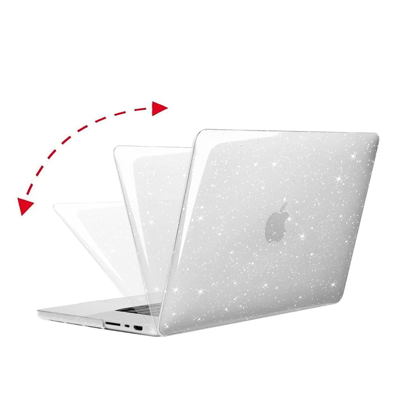 MOSISO Compatible with MacBook Pro 16 inch Case 2021 2022 Release A2485 with M1 Pro/Max Chip Touch ID, Sparkly Glitter Plastic Hard Shell Case&Keyboard Cover&Screen Protector&Storage Bag, Transparent