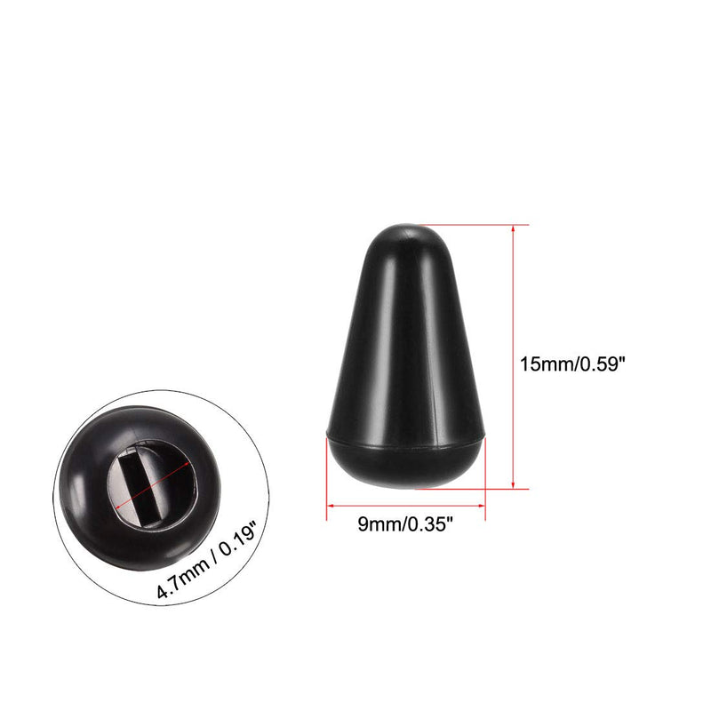 sourcing map M3.7 Plastic 5 Way Toggle Switch Knob Tip Caps for Electric Guitar Parts Accessories Switch Cap Black 10pcs