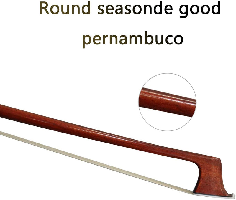 Professional 4/4 Brazilwood Ebony Frog Violin Arbor White Horsehair Violin Bow (1/2 Brazilwood) 1/2 Brazilwood