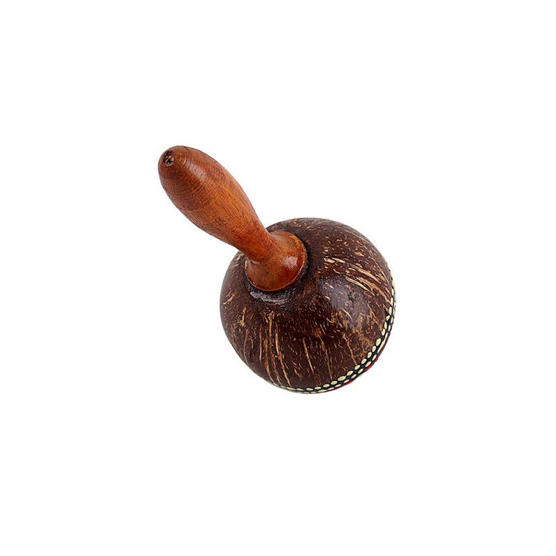 Alnicov Coconut Shell Sand Hammer Hand Rattle Percussion Musical Instrument Gift