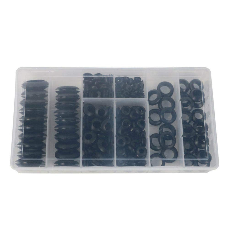 LTKJ 200pcs Black Rubber Grommet Assortment Set Harness Grommet Electrical Wire Gasket - 1/8", 3/16", 1/4", 5/16", 3/8", 1/2", 5/8",3/4"