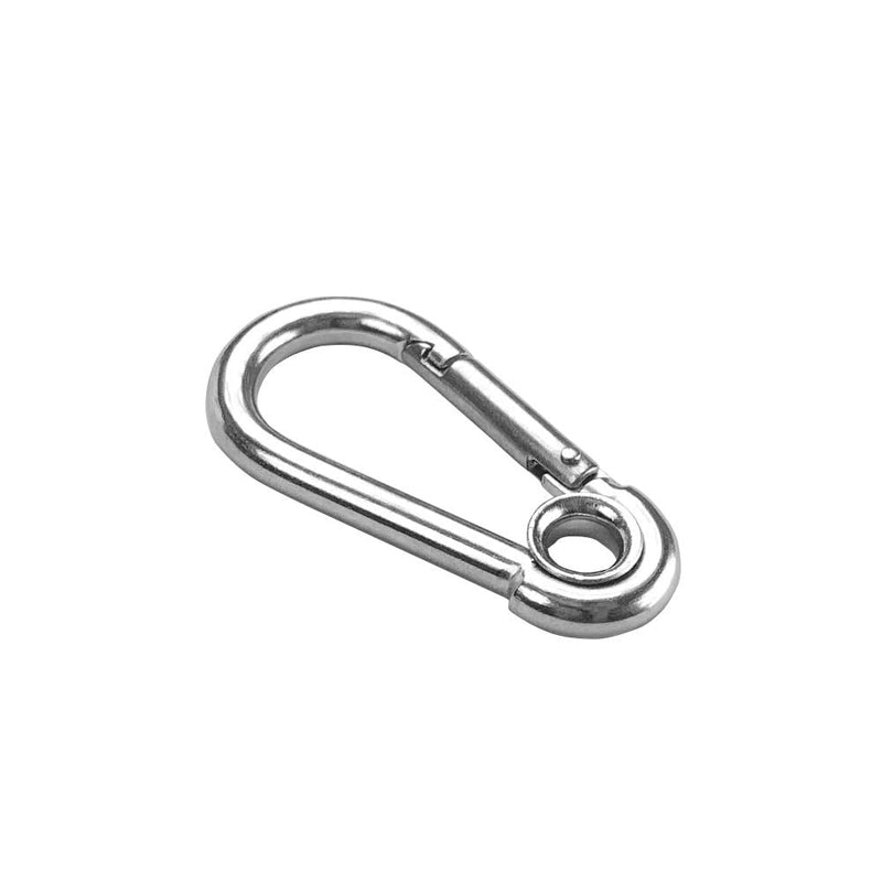 5pcs 1/4'' Stainless Steel Carabiner Clip Spring Snap Hook Link with Eyelet, 250lb Load, 2-3/8 Inch Length 1/4''