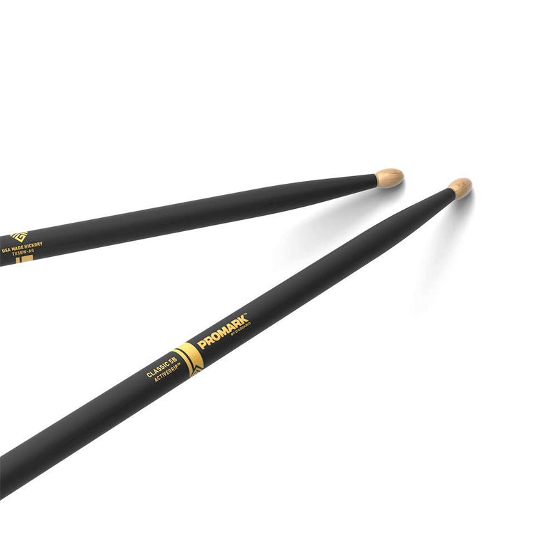 ProMark Classic 5B ActiveGrip Drumsticks (TX5BW-AG) Black