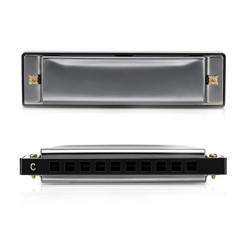 WONYERED10 Hole Blues Diatonic Harp Mouth Harp Blues Harmonica Key of C for Beginers and Gifts for Adults or Kids