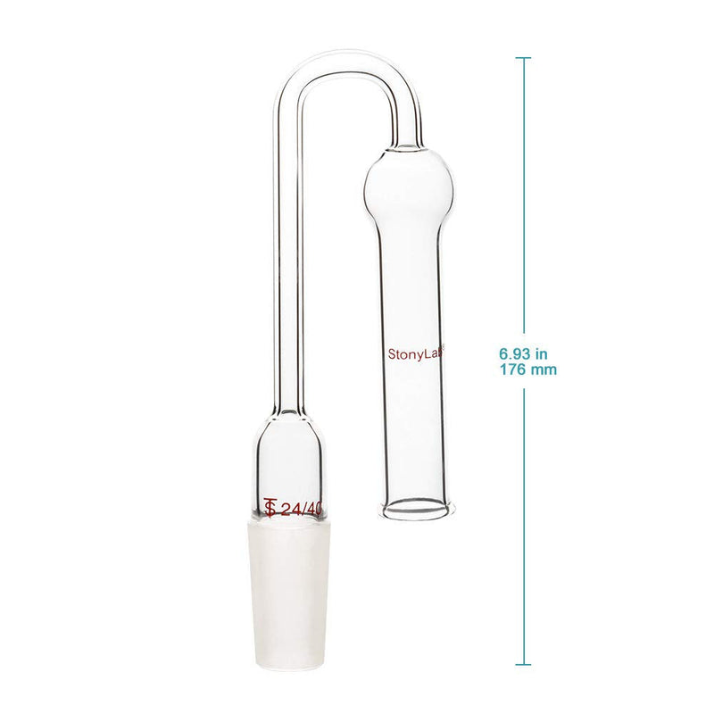 stonylab Glass U-Shaped Drying Tube, Borosilicate Glass 360 Degrees Bent Drying Tube with Inner 24/40 Standard Taper Joint for Organic Synthesis Chemistry Laboratory Lab Supply