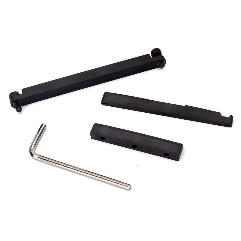 Alnicov Guitar Brigde Saddle Set,Adjustable Lifting Guitar Brigde Saddle Upper Lower Nut Set for 6 String Acoustic Folk,Black