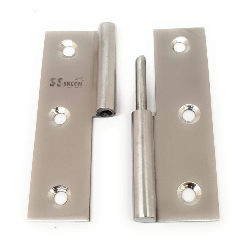 s siskcon Lift Off Hinges SSiSKCON Pure Stainless Steel Hinges 3''(75MM) Satin Finish 32D(630),Right Side(Set of 2 Pcs. with Stainless Steel Screws) 3 inch ( 75mm) Right