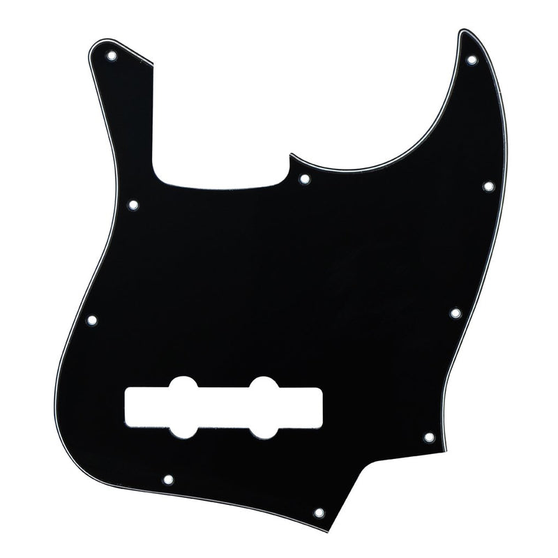 FLEOR 3Ply Jazz Bass Pickguard 10 Hole Scratch Plate for 4 Strings USA/Mexican Standard Jazz Bass Modern Part, 2pcs White & Black 2pcs, black & white