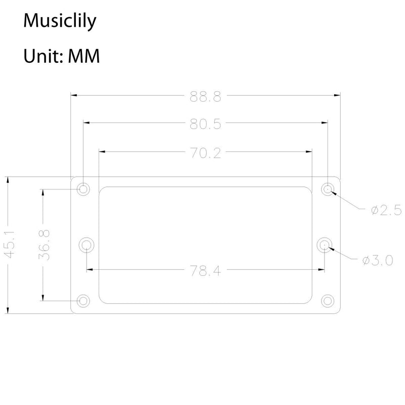 Musiclily Metal Flat Humbucker Electric Guitar Pickup Frame Mounting Ring, Chrome (Pack of 2)